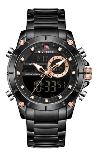 Reloj Masculino Naviforce Modelo 9163 Color Negro 