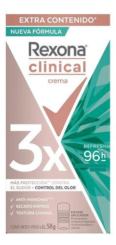 Rexona Clinical 3x Desodorante En Crema 58 Gr