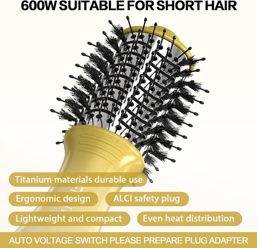 Cepillos Para Cabello Dan Technology Amarillo 600w 110v/220v