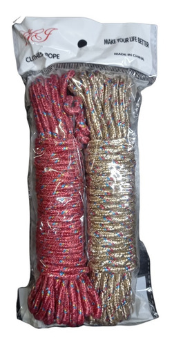Set 2 Cuerdas Amarras Soga Multipropósito 5mm X 10m C/u
