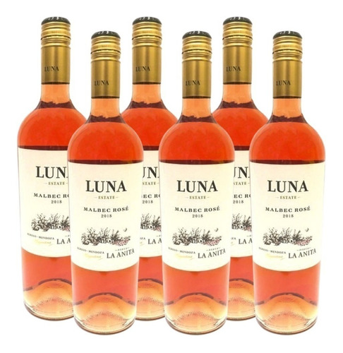 Vino Luna Malbec Rose 750ml. Caja 6 Botellas Finca La Anita