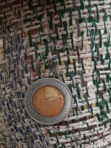 Moneda De 5 Pesos Peculiar Famosa Por El Bicentenario.  