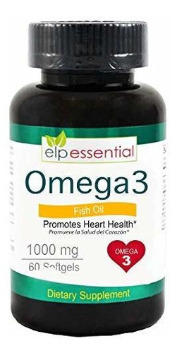 Elp Essential Fish Oil Omega 3 Fish Oil 1000 Mg Softgels 60