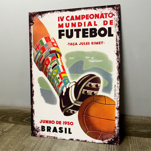 Chapa Retro Vintage Cartel Cuadro Decorativo Futbol Mun004