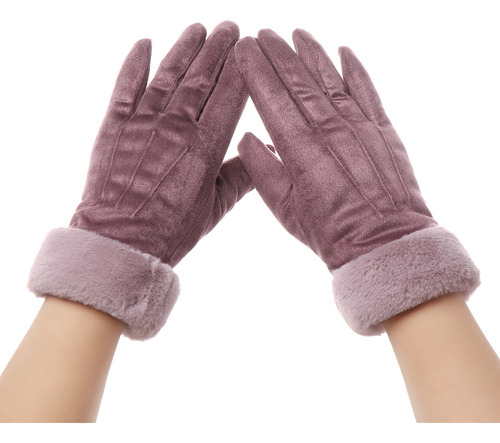 Guantes Para Mujer, Peludos Y Cálidos, Para Dedos Enteros, G