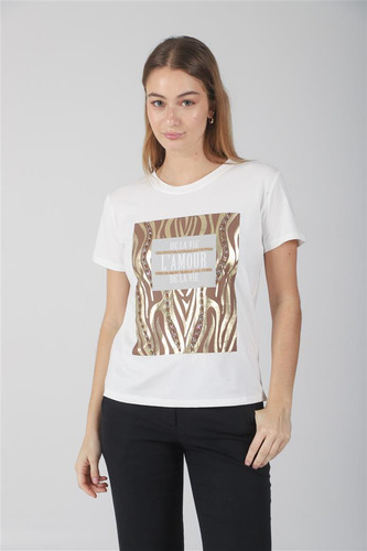 Remera Premium De La Vie Lamour Foil C/lentejuelas Gu5095