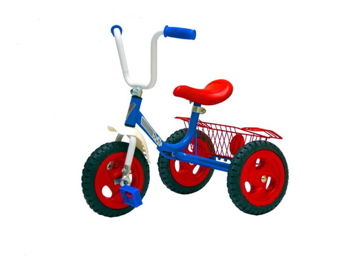 Triciclo Infantil A Pedal- Ruedas Macizas El Mejor- 575 Azul