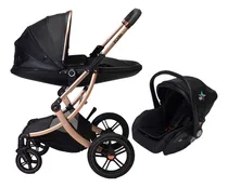 Comprar Carriola Para Bebé Starkids Elara Tactopiel Con Portabebé Color Negro Chasis Dorado