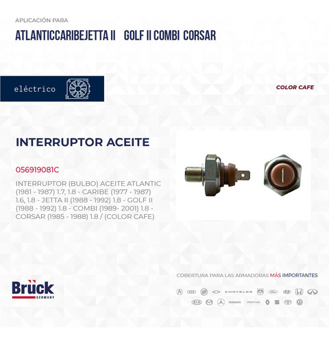 Bulbo Sensor Aceite Jetta 1991 1.8 8v 056919081c