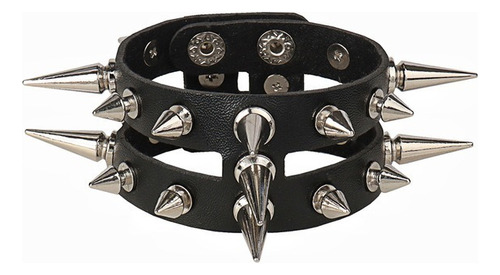 Brazalete Picos Pulsera Punk Rock Metal Brazo Mano Cuero