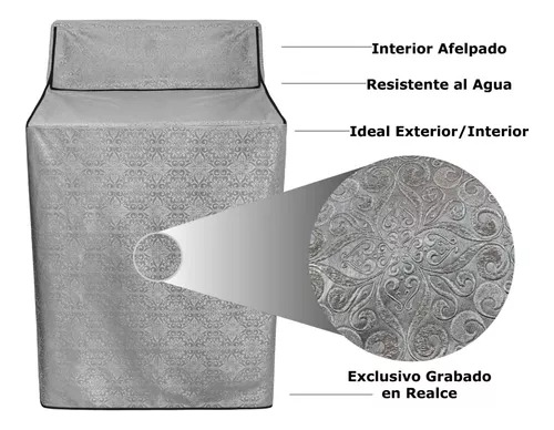 Cobertura De Lavadora Maytag 19kg Impermeable Plata Ppg
