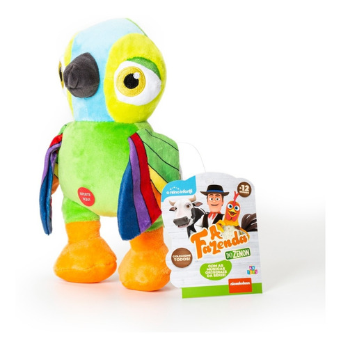 Peluche musical Pepe Parrot de A Fazenda Do Zenon, 20 cm