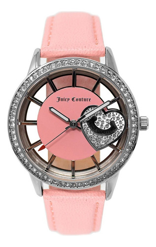 Reloj Juicy Couture Mujer Correa Piel Rosa Color del bisel Plata