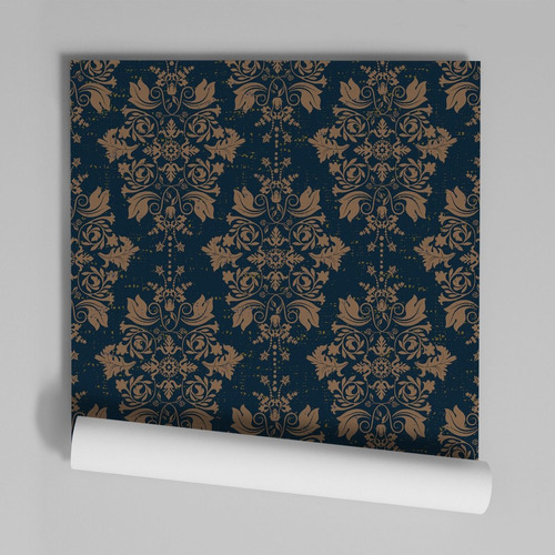 Papel De Parede Adesivo Damask Noturno Dk-06 - 30 Unidades