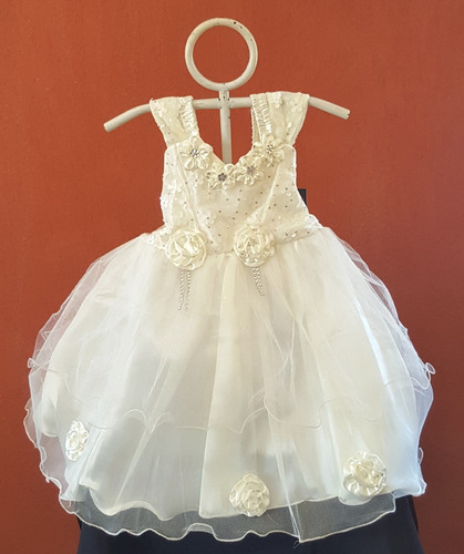 Vestido Fiesta Niña, Bautizo, Paje Beige Con Bolero Talla 4