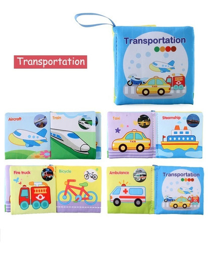 Libros Para Bebes Aprender Y Leer Transportes Ingles Tela Pr