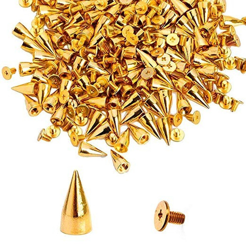 Rubyca 100 Conjuntos 13mm Color Oro Bala Cono De Spike Y Met