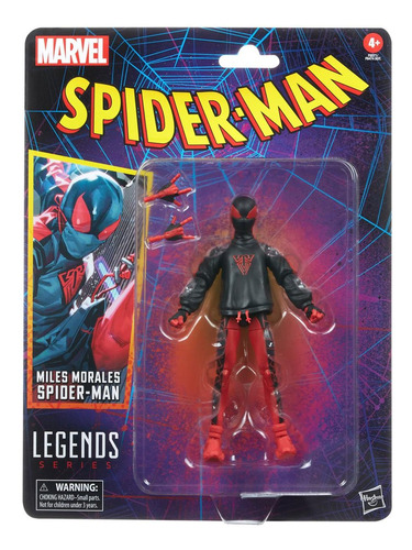 Marvel Legends Retro: Spider Man- Miles Morales Con Sudadera