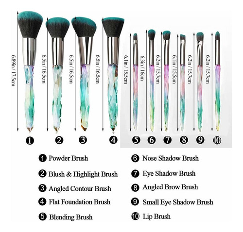 Juego De Brochas De Maquillaje De Cristal Regalo De Belleza