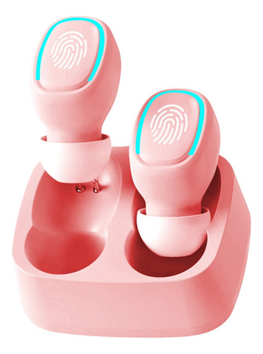 Auriculares Inalámbricos Con Luz Táctil, Antisudor, Sonido Color Rosa