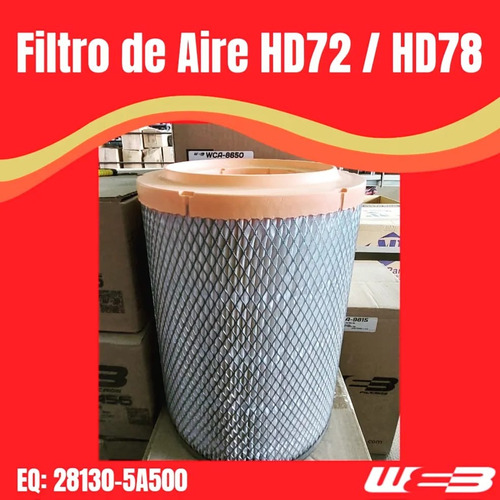 Filtro Aire Hyundai Hd72 / Hd78 Wca-8650
