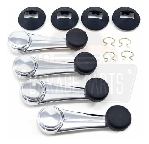 Kit 4 Manivelas Vidro Metal Cromada Chevette Opala Caravan
