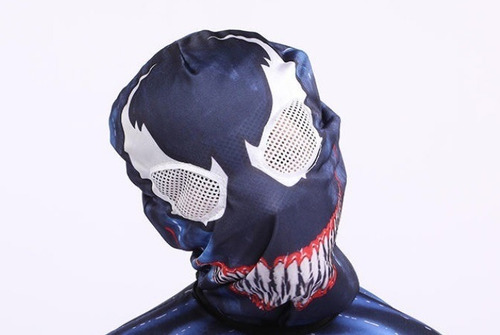 Imagem 4 de 9 de Fantasia Infantil Venom Halloween Enchimento Homem-aranha