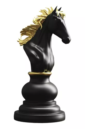 Peça De Xadrez Cavalo Para Decoração Sala Escultura 3d