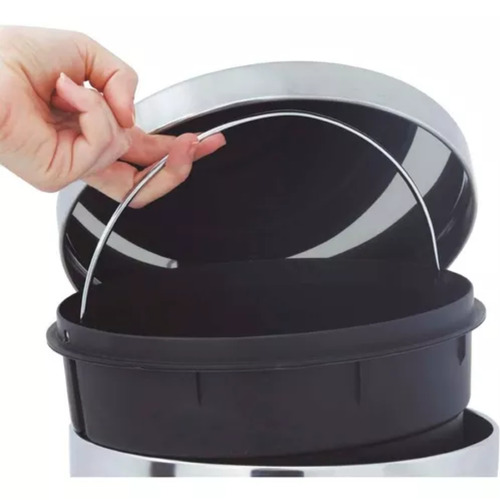 Lixeira Inox Agata 5 Litros C/ Pedal Mor