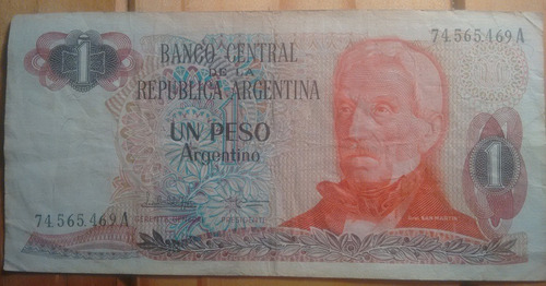 Billete 1 Peso Argentino Serie A - Banco Central