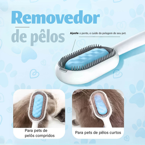 Escova Tira Pelos Encaixe De Fita Adesiva 2 Modos Azul