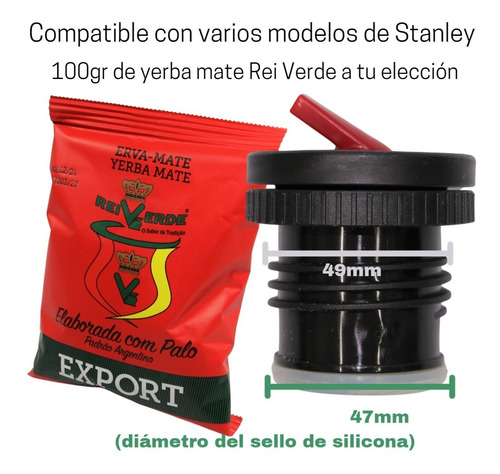 Tapon Pico Cebador Para Stanley Varios Modelos + Yerba Mate