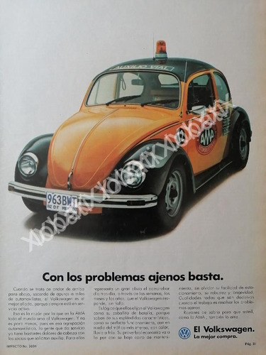 Cartel Retro Autos Volkswagen Vocho 1982 /39