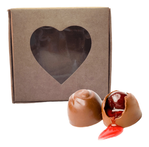 Caja Cartón Corazón 10x10 X 10 Unidades. Postres