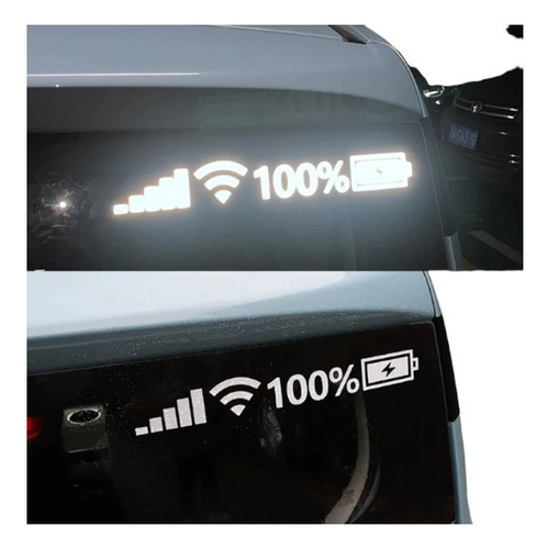 Sticker Para Auto Wifi Reflectivo Conectividad Mediano