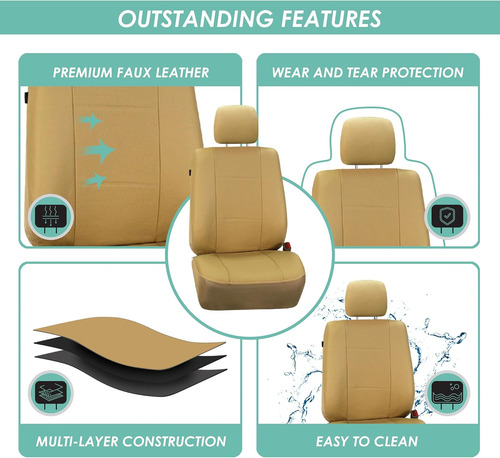 Fh Group Fh-pu007128 - Fundas De Asiento De Automóvil De 3 F