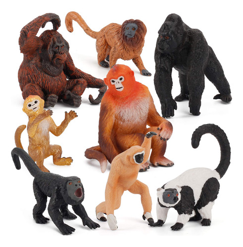 8 Figuras Realistas De Animales Del Zoolgico Modelo Mono Ora