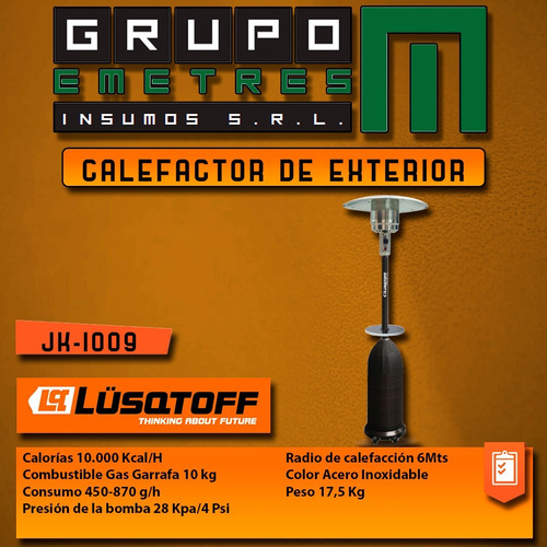 Calefactor De Exterior Jk-1009 Lusqtoff
