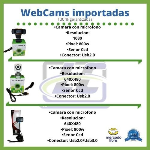 Camara Web Webcam Usb Pc Windows 640 X 480 Microfono Incorp