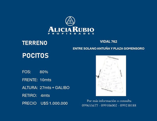 Venta Terreno Pocitos