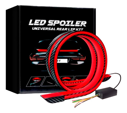 Led Spoiler Fibra De Carbono Rojo