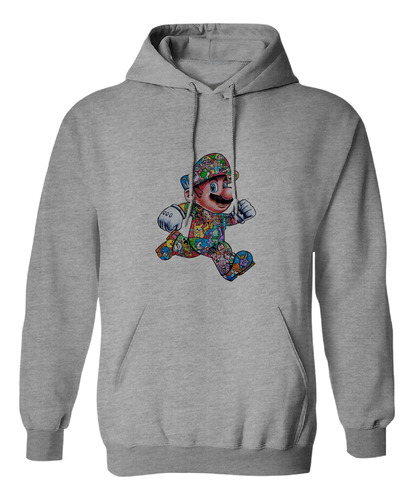 Sudadera Con Gorro Dibujo Mario Bros Personajes Games