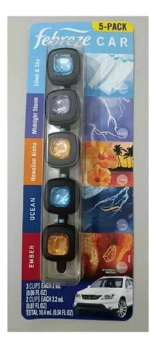 Aromatizante De Auto Febreze 5 Pz 2ml Envio Gratis