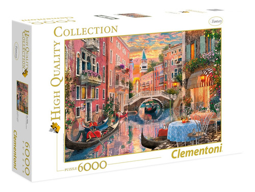 Imagen 1 de 2 de Rompecabezas Clementoni High Quality Collection Venice Evening Sunset 36524 de 6000 piezas