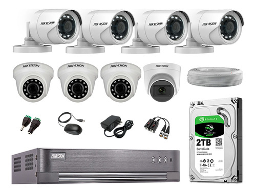 Kit 8 Cámaras Seguridad Hd 720p 1 Cámara Micrófono Disco 2tb