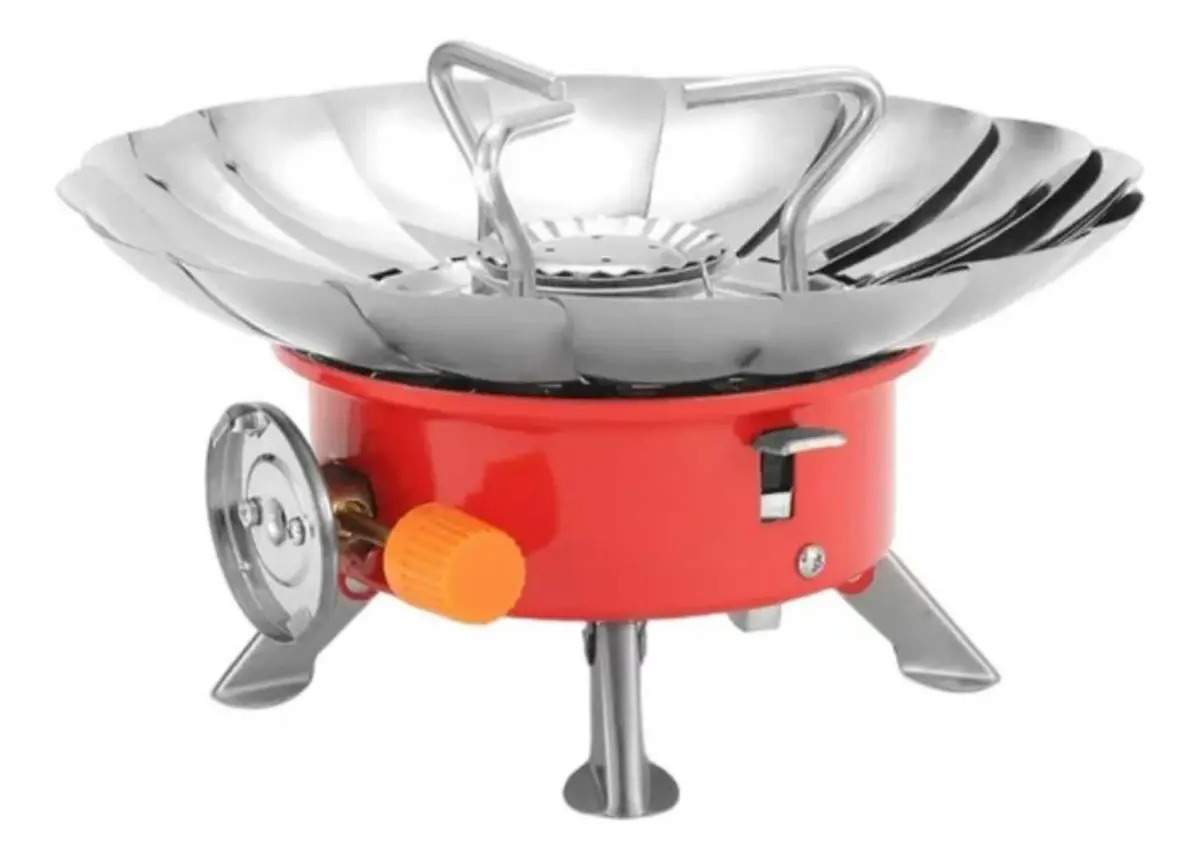 Anafe Calentador Plegable Portatil Camping Rompe Viento