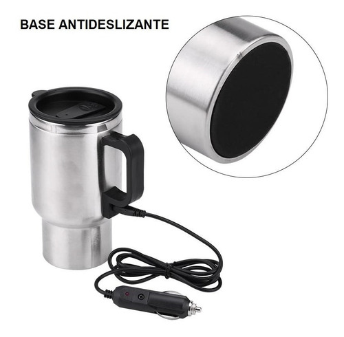 Vaso Taza Termo Electrico Portatil Para Auto Acero Inox 12v