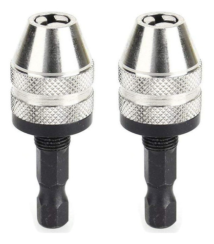 2 Unids 1/4 Pulgada Sin Clave Broca Chuck Adaptador