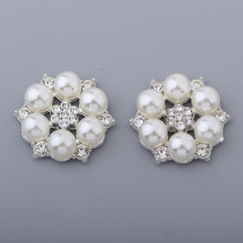 2x 10 Piezas De Botones De Perlas Artificiales Adorno De
