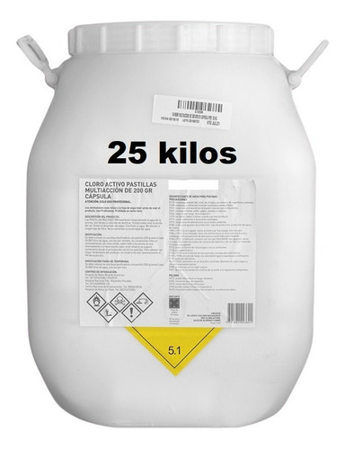 Cloro Piscina Pastillas Triple Accion De 200 Gr Por 25 Kilos